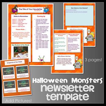 Preview of HALLOWEEN FRIENDLY MONSTERS theme - Newsletter Template WORD