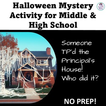 Preview of HALLOWEEN FUN MYSTERY ACTIVITY FOR MIDDLE & HIGH SCHOOL - Interactive