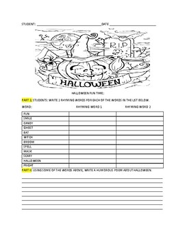 Preview of HALLOWEEN FUN TIME: A HOLIDAY ELA ACTIVITY: GRS. 3-7