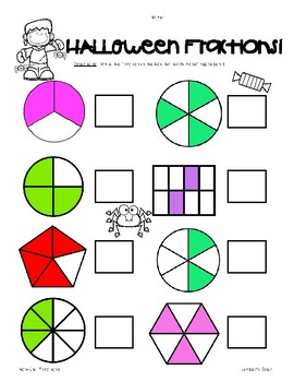 Halloween Fractions! - Unit And Non-unit Fractions Worksheet Pack