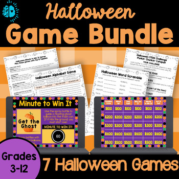 Preview of HALLOWEEN GAMES BUNDLE October Party Morning Meeting Fun Friday Indoor Recess