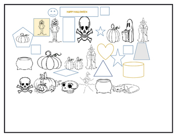 Preview of HALLOWEEN GEOMETRY COLORING PAGE