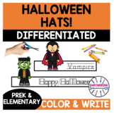 HALLOWEEN HATS ! CROWNS WRITING OCCUPATIONAL THERAPY DIFFE