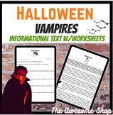 HALLOWEEN Health Vampires Comprehension W/Worksheets Dracula