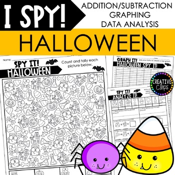 Preview of HALLOWEEN I SPY Count and Color, Math and Graphing Activities