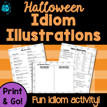 Preview of HALLOWEEN Idiom Illustrations Activity | October Fall Figurative Language