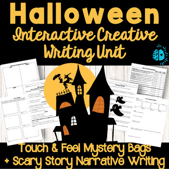 Preview of HALLOWEEN Interactive Creative Writing | Touch & Feel Mystery Bags Scary Story