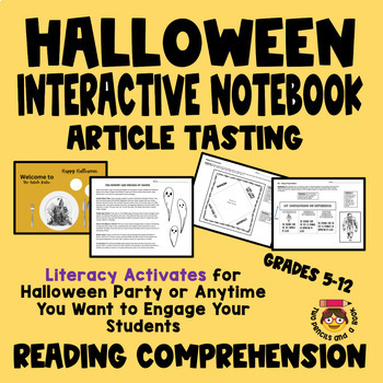 Preview of HALLOWEEN Interactive Notebook Reading Comprehension Article Tasting: CCSS