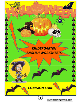 Preview of HALLOWEEN English Kindergarten Worksheets