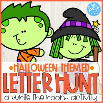 Preview of HALLOWEEN LETTER HUNT ● A Write the Room Activity for Little Learners