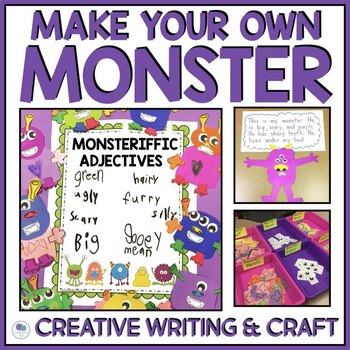 Preview of Halloween Literacy Activities | Monster Writing | Build A Monster 1st Grade