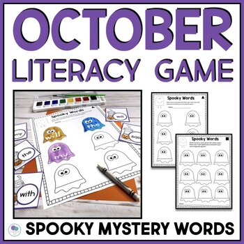 Preview of Halloween Literacy Activity October Spelling Game Kindergarten 1st Grade