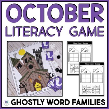 Preview of Halloween Phonics Game October CVC Activities Kindergarten 1st Grade Literacy