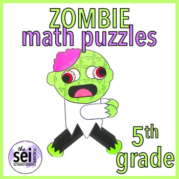 Preview of HALLOWEEN MATH CENTERS - FIFTH GRADE - MATH ACTIVITIES MATH PUZZLE MATH CRAFT