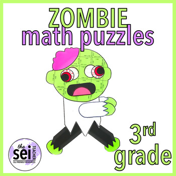 Preview of HALLOWEEN MATH CENTERS - THIRD GRADE - MATH ACTIVITIES MATH PUZZLE MATH CRAFTS