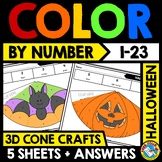 HALLOWEEN MATH CRAFT COLOR BY NUMBER CODE ACTIVITY OCTOBER