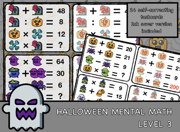 Preview of HALLOWEEN MENTAL MATH LEVEL 3