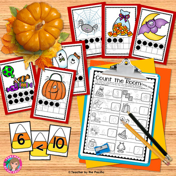 HALLOWEEN Math | Count the Room | Ten Frames and Numbers 1 - 10 | TPT