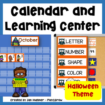Preview of CALENDAR and LEARNING ACTIVITIES Pocket Chart Halloween Theme
