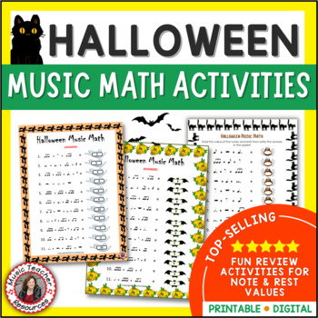 Preview of HALLOWEEN Music Activities - Music Math Worksheets