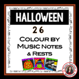 HALLOWEEN Music Colouring Sheets - 26 Colour by Music Note