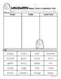 HALLOWEEN Nouns, Verbs and Adjectives Sorting Worksheet Pack