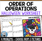 HALLOWEEN ORDER OF OPERATIONS COLOR BY NUMBER WORKSHEET
