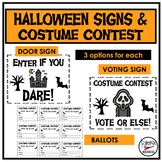 HALLOWEEN PARTY SIGNS - HALLOWEEN COSTUME SIGNS AND BALLOTS