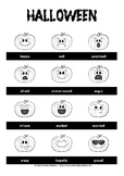 HALLOWEEN - PICTIONARY - PUMPKINS and FEELINGS - Colouring page