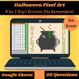 HALLOWEEN PIXEL ART - Division 4 Digit by 2 Digit No Remai