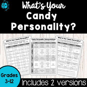 Preview of HALLOWEEN Candy Personality Type Quiz | Get to Know You Inventory Test