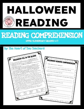 Preview of HALLOWEEN Reading Comprehension Printable Worksheets -  Upper Elementary