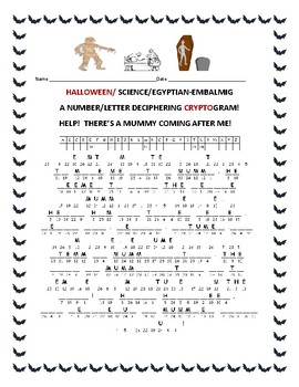 Preview of HALLOWEEN SCIENCE CRYPTOGRAM: A FUN SPOOKY CRYPTOGRAM