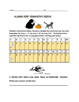 Preview of HALLOWEEN SECRET MESSAGE: A DECODING ACTIVITY, GRS. 3-7, ELA & HOLIDAY FUN!