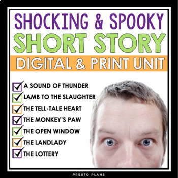Preview of Short Story Unit Plan - Scary and Surprising Stories - Digital and Print Bundle