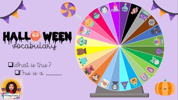 Preview of HALLOWEEN: SPIN WHEEL EDITABLE (ONLINE TEACHING- REMOTE/DISTANCE LEARNING)