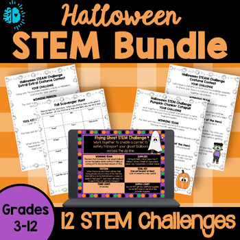 Preview of HALLOWEEN | STEM & STEAM Challenges | October Fall Fun Friday Morning Meeting