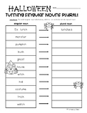 HALLOWEEN Singular and Plural Nouns Worksheet - Add -s or -es