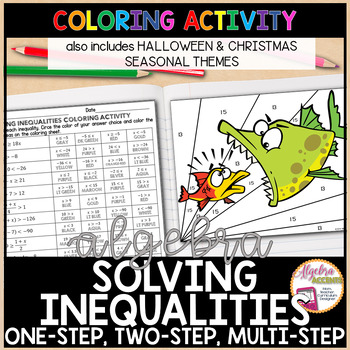 Preview of Solving Inequalities Differentiated Coloring Activity