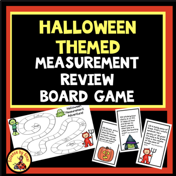 Preview of HALLOWEEN Themed MEASUREMENT REVIEW GAME BOARD Practice Activity