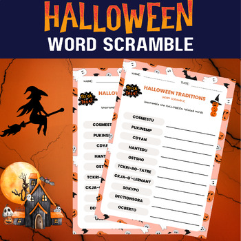 HALLOWEEN Traditions WORD SCRAMBLE Vocabulary Spelling Quiz | TPT