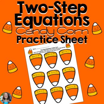 Preview of HALLOWEEN Two Step Equations Practice Candy Corn