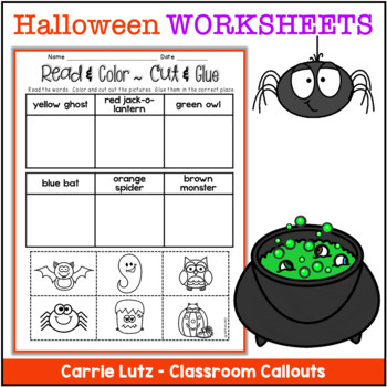 Halloween Worksheets by Carrie Lutz | Teachers Pay Teachers