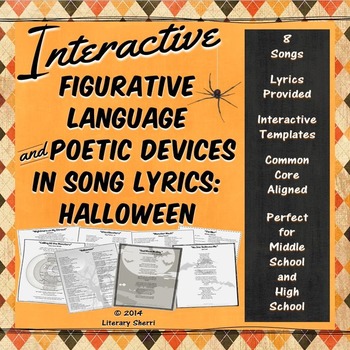 Preview of HALLOWEEN WRITING: Analysis, Figurative Language, Poetic Devices
