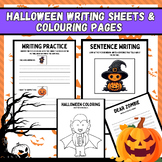HALLOWEEN WRITING SHEETS AND COLOURING PAGES
