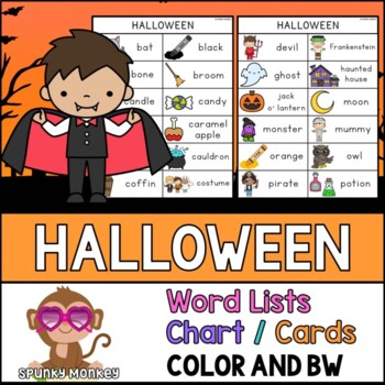 Preview of HALLOWEEN Words - Writing Center Vocabulary | Word Lists