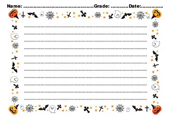 Fall Writing Paper Printables for 1st - 3rd Grade