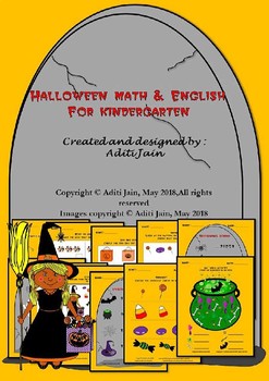 Preview of HALLOWEEN kindergarten pack Math & English Colored