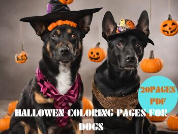 Preview of HALLOWEN COLORING PAGES FOR DOGS
