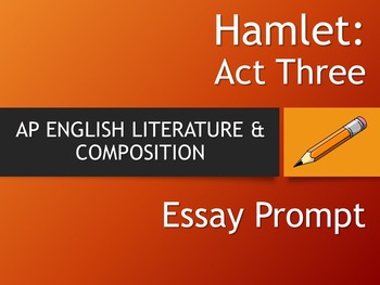 Preview of HAMLET - AP Literature Essay Prompt - Act Three